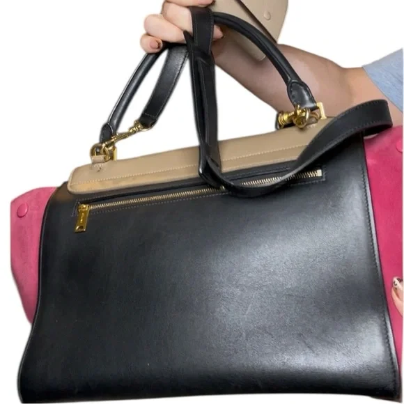 Celine Trapeze medium handbag in tricolor with wallet - Picture 4 of 6